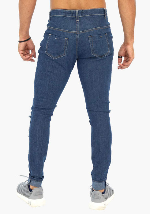 Men's AQ Patched Skinny Fit Stretch Jean "Brooklyn"