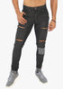 Men's AQ Ripped Skinny Fit Black Stretch Jean "Hamptons"