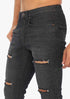 Men's AQ Ripped Skinny Fit Black Stretch Jean "Hamptons"