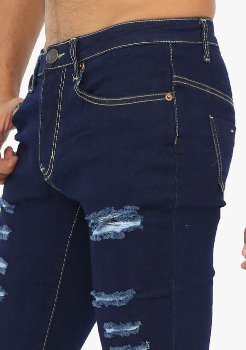 Men’s AQ Skinny Fit Ripped Stretch Jean "Harlem"