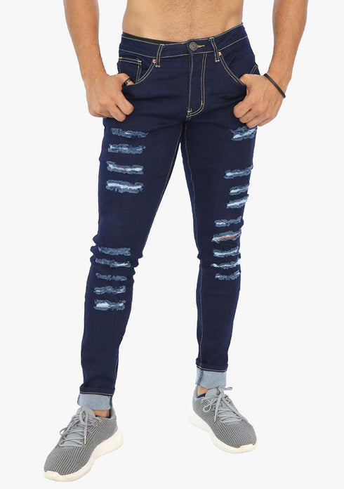 Men’s AQ Skinny Fit Ripped Stretch Jean "Harlem"