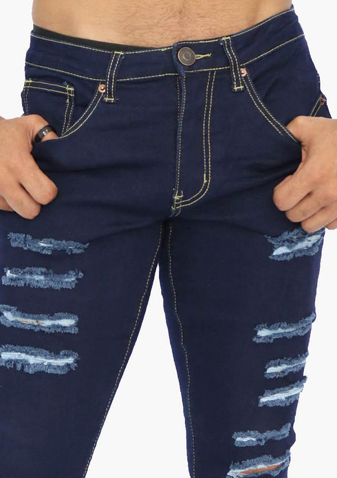 Men’s AQ Skinny Fit Ripped Stretch Jean "Harlem"