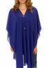 Women's Chiffon Kaftan Tunic - Deep Sea Blue "Hawaii"