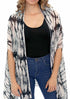 Women’s Chiffon Print Kaftan Tunic - White and Black Tie-Dye "India"