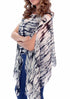Women’s Chiffon Print Kaftan Tunic - White and Black Tie-Dye "India"