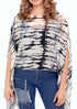 Women’s Chiffon Print Kaftan Tunic - White and Black Tie-Dye "India"