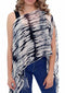 Women’s Chiffon Print Kaftan Tunic - White and Black Tie-Dye "India"