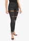 Women’s AQ Ripped Skinny Fit Black Stretch Jean "Madison Avenue"