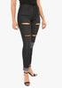 Women’s AQ Ripped Skinny Fit Black Stretch Jean "Madison Avenue"