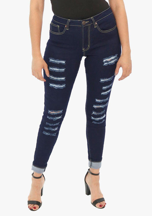 Women's AQ Ripped Skinny Fit Stretch Jean "Park Avenue"