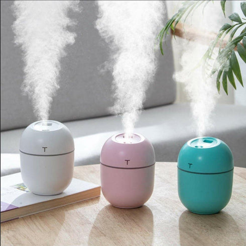 Humidifier with Led Light Lamp - White / Pink / Green