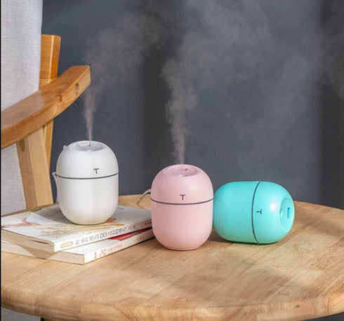 Humidifier with Led Light Lamp - White / Pink / Green