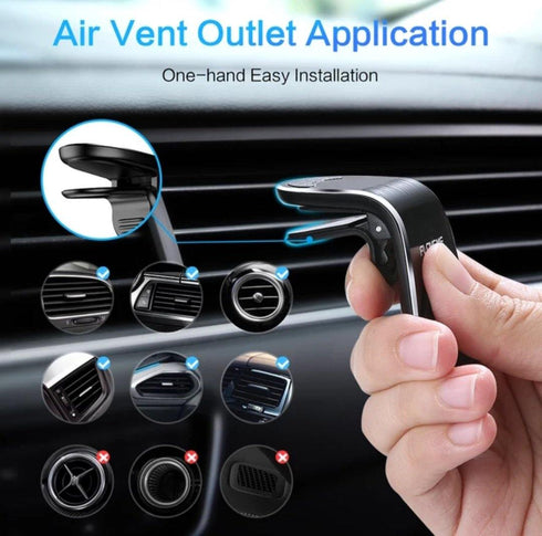 Magnetic Deluxe Mobile Car Holder - Black