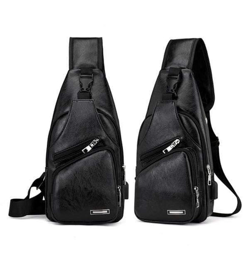 Men's 3D Fashion Shoulder Sling Back Pack - Black