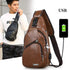 Men's 3D Fashion Shoulder Sling Back Pack - Black
