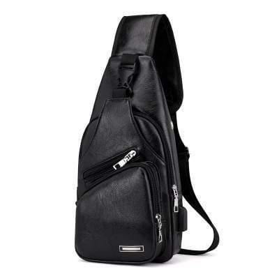 Men's 3D Fashion Shoulder Sling Back Pack - Black