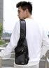 Men's 3D Fashion Shoulder Sling Back Pack - Black