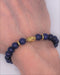 Mens Genuine Blue Lapislazuli Beaded  Stone  Bracelets Lava Rock Stone Beads Aromateraphy