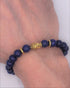 Mens Genuine Blue Lapislazuli Beaded  Stone  Bracelets Lava Rock Stone Beads Aromateraphy
