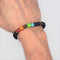 Mens Genuine Chakras Multicolor Beaded  Stone  Bracelets Lava Rock Stone Beads Aromateraphy