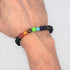 Mens Genuine Chakras Multicolor Beaded  Stone  Bracelets Lava Rock Stone Beads Aromateraphy