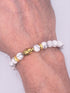 Mens Genuine Beaded White Turquoise  Bracelets Lava Rock Stone Beads Aromateraphy
