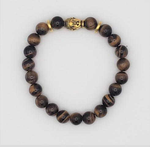 Mens Genuine Tiger Eye Beaded Bracelets Lava Rock Stone Beads Aromateraphy