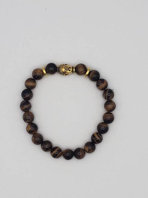 Mens Genuine Tiger Eye Beaded Bracelets Lava Rock Stone Beads Aromateraphy