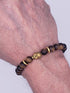 Mens Genuine Tiger Eye Beaded Bracelets Lava Rock Stone Beads Aromateraphy