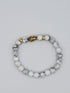 Mens Genuine Beaded White Turquoise  Bracelets Lava Rock Stone Beads Aromateraphy