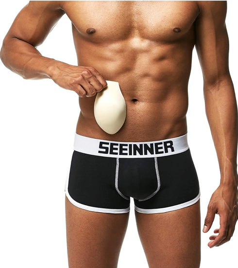Men's AQ Padded Butts Up Black boxer trunk  Brief