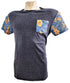 Men's Athletic Fit Faux Pocket Crew Neck Short Sleeve T-Shirt Grey