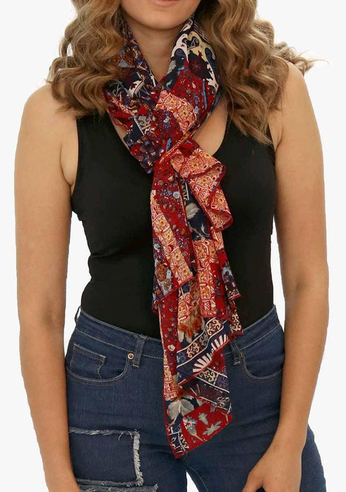 Women’s Chiffon Print Kaftan Tunic - Tribal "Morocco"